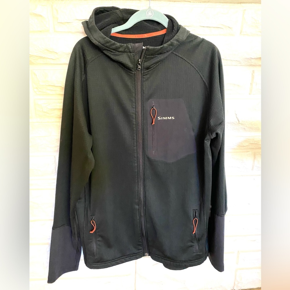 Simms zip up hoody waffle weave fleece jacket base layer